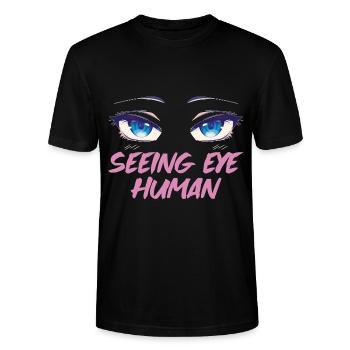 Seeing Eye Human 18 - Stanley/Stella CRAFTER Unisex Organic T-Shirt - black - Front - Alina (178cm) & Michal (187cm)
