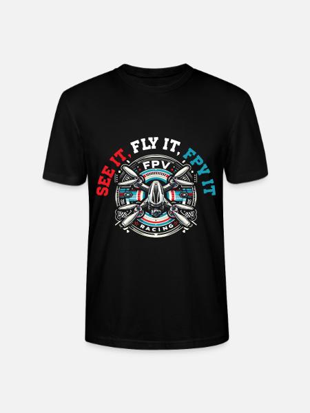 FPV drone pilot, remote control - Stanley/Stella CRAFTER Unisex Organic T-Shirt - black