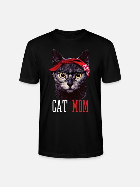 Cat Mom Cats Mom Babe Kittens Hipster - Stanley/Stella CRAFTER Unisex Organic T-Shirt - black