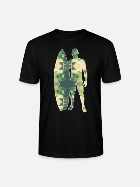 Polygone surfeur vert - T-shirt bio CRAFTER Stanley Stella Unisexe - noir