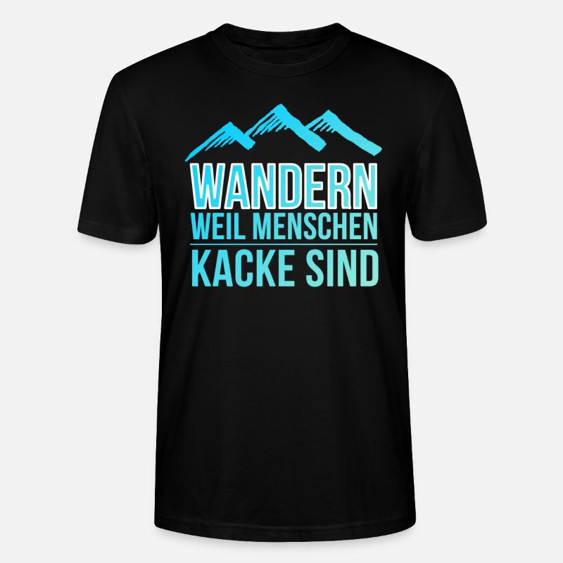 Wandern gehen Wanderschuhe Wanderung Geschenk - Stanley/Stella Unisex Bio-T-Shirt CRAFTER - Schwarz