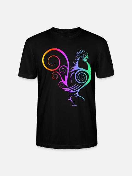 Hane kylling hønekyllinger æg regnbue kyllinger - Stanley Stella CRAFTER unisex økologisk-T-shirt - sort