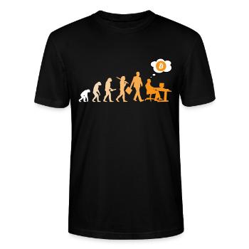 Bitcoin - Stanley/Stella Unisex Bio-T-Shirt CRAFTER - Schwarz - Vorne - Alina (178cm) & Michal (187cm)