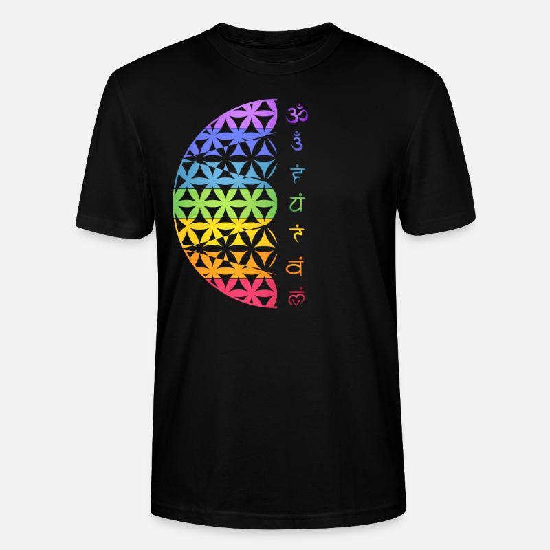Fleur de vie symbole méditation chakra - T-shirt bio CRAFTER Stanley Stella Unisexe - noir