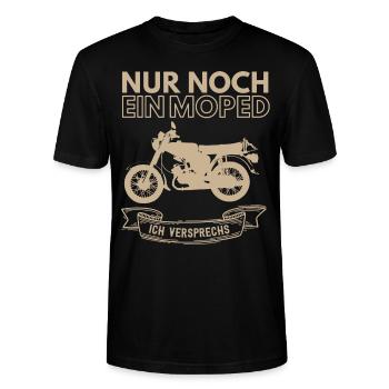 Simson S51 Geschenkidee ,DDR Moped 2 Takter Spruch - Stanley/Stella Unisex Bio-T-Shirt CRAFTER - Schwarz - Vorne - Alina (178cm) & Michal (187cm)