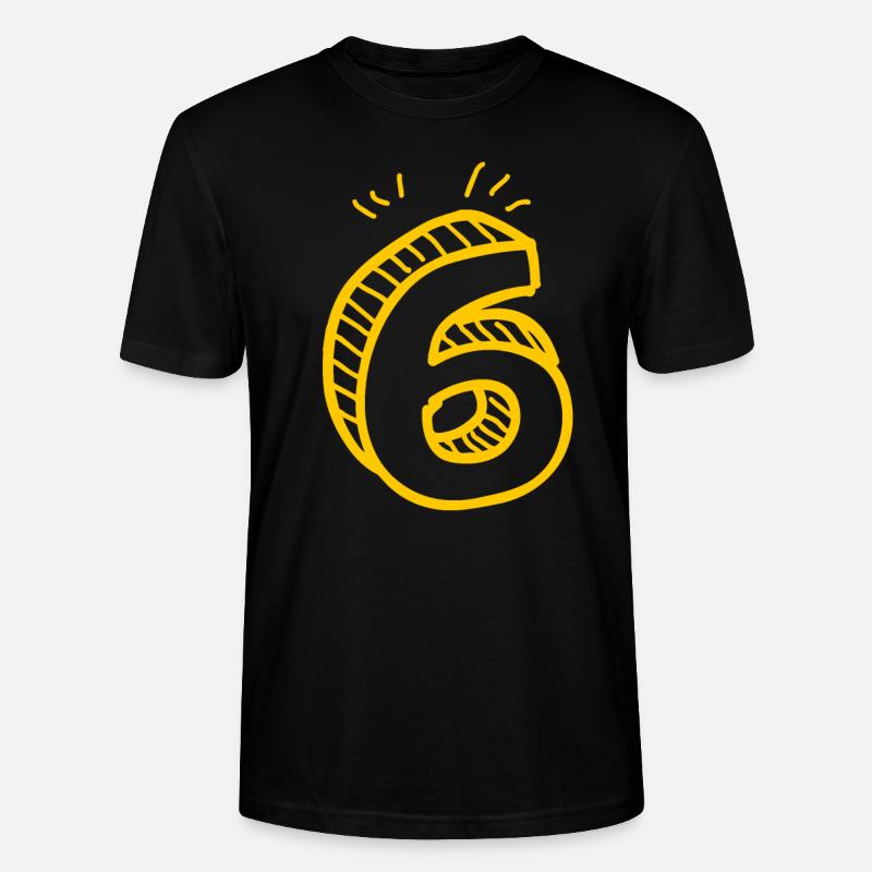 6 Nummer 6 - Stanley/Stella Unisex Bio-T-Shirt CRAFTER - Schwarz