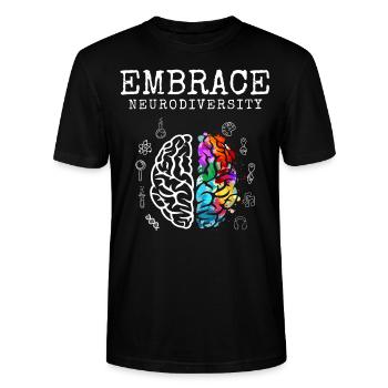 ADHD Autisme ASD Neuro Mangfoldighed - Stanley Stella CRAFTER unisex økologisk-T-shirt - sort - Foran - Alina (178cm) & Michal (187cm)