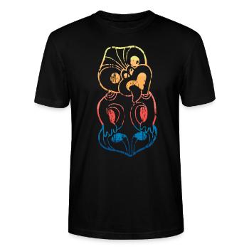Haka Nouvelle-Zélande Maori - T-shirt bio CRAFTER Stanley Stella Unisexe - noir - Devant - Alina (178cm) & Michal (187cm)