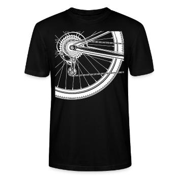 Fahrrad Rennen Speichen Radfahren - Stanley/Stella Unisex Bio-T-Shirt CRAFTER - Schwarz - Vorne - Alina (178cm) & Michal (187cm)