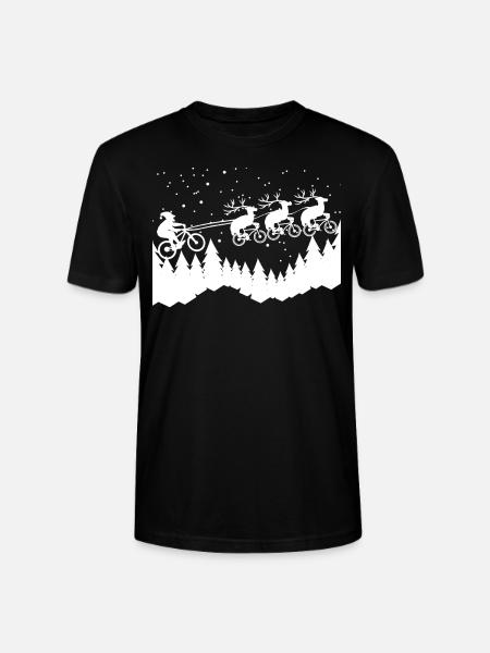 Bicycle christmas - Stanley/Stella CRAFTER Unisex Organic T-Shirt - black