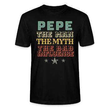 Soccer PEPE - Stanley/Stella Unisex Bio-T-Shirt CRAFTER - Schwarz - Vorne - Alina (178cm) & Michal (187cm)