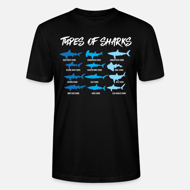Requin Espèces de sharks, requin-marteau,bâche - T-shirt bio CRAFTER Stanley Stella Unisexe - noir