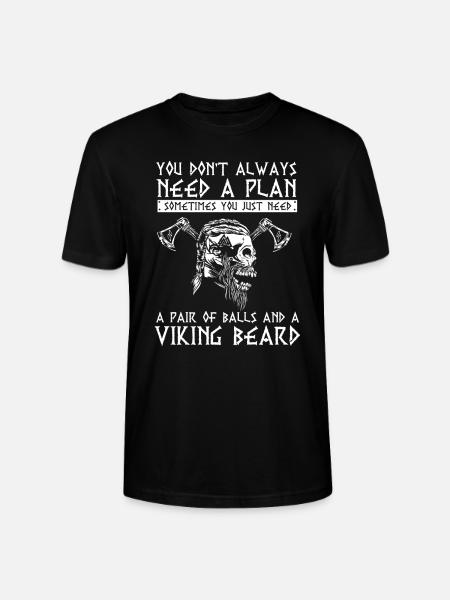 Wikinger Viking Spruch, Wikingerhelm, Valhalla - Stanley/Stella Unisex Bio-T-Shirt CRAFTER - Schwarz