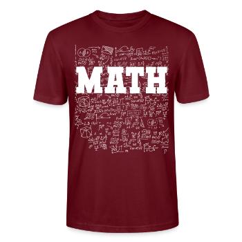 Énonciations drôles de mathématiques - T-shirt bio CRAFTER Stanley Stella Unisexe - bordeaux - Devant - Alina (178cm) & Michal (187cm)