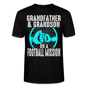 Opa Fußball Enkel Fußballspieler Großvater - Stanley/Stella Unisex Bio-T-Shirt CRAFTER - Schwarz - Vorne - Alina (178cm) & Michal (187cm)