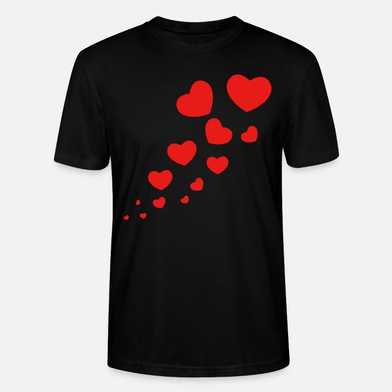 Rote Herzen - Stanley/Stella Unisex Bio-T-Shirt CRAFTER - Schwarz