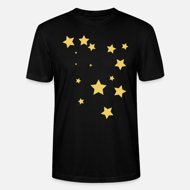 Gelbe Sterne - Stanley/Stella Unisex Bio-T-Shirt CRAFTER - Schwarz