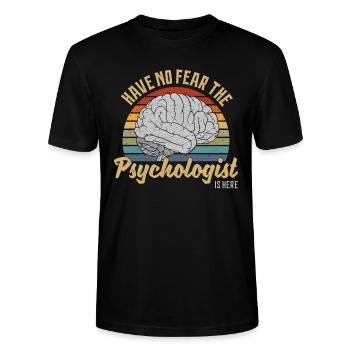 Psychologue Drôle de phrases Rétro Vintage Look - T-shirt bio CRAFTER Stanley Stella Unisexe - noir - Devant - Alina (178cm) & Michal (187cm)