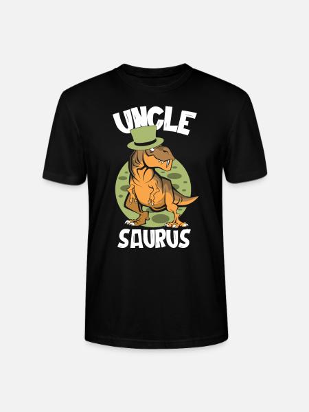 Uncle Saurus, Uncle Gift, Dinosaur - Stanley/Stella CRAFTER Unisex Organic T-Shirt - black