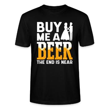 Bräutigam-Batchelor-Geschenk, Bräutigam-Party - Stanley/Stella Unisex Bio-T-Shirt CRAFTER - Schwarz - Vorne - Alina (178cm) & Michal (187cm)
