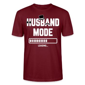 Husband Loading Mariage Mariage Futur Mariage - T-shirt bio CRAFTER Stanley Stella Unisexe - bordeaux - Devant - Alina (178cm) & Michal (187cm)