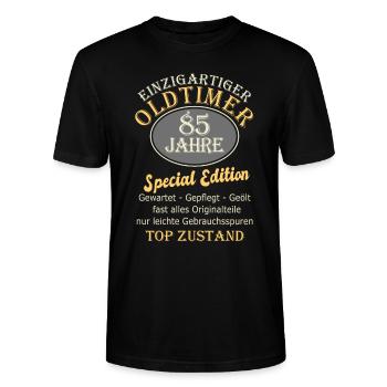 85. Geburtstag 85 Jahre Geschenk lustig Mann - Stanley/Stella Unisex Bio-T-Shirt CRAFTER - Schwarz - Vorne - Alina (178cm) & Michal (187cm)