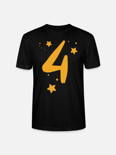 4 birthday 4 years - Stanley/Stella CRAFTER Unisex Organic T-Shirt - black