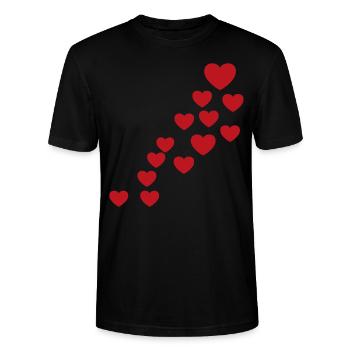 Coeurs rouges - T-shirt bio CRAFTER Stanley Stella Unisexe - noir - Devant - Alina (178cm) & Michal (187cm)