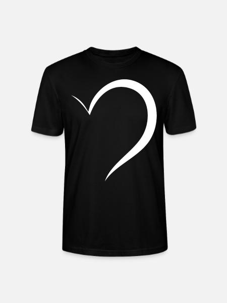 Half White Heart - Stanley/Stella CRAFTER Unisex Organic T-Shirt - black