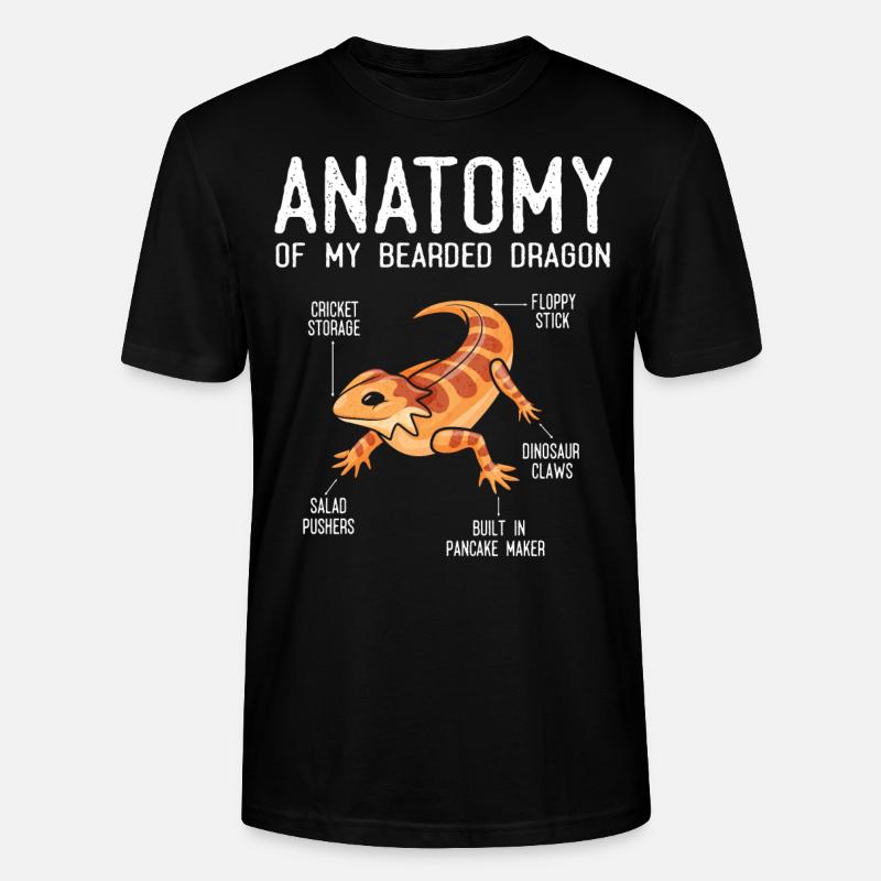 Anatomie Eines Bärtigen Drachen - Stanley/Stella Unisex Bio-T-Shirt CRAFTER - Schwarz