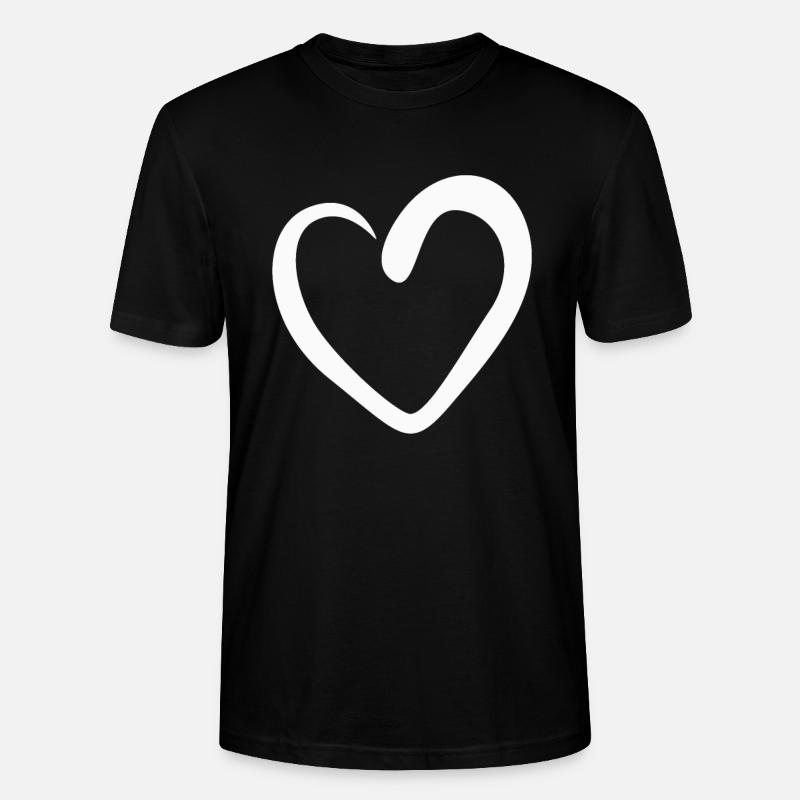 Weisses Herz - Stanley/Stella Unisex Bio-T-Shirt CRAFTER - Schwarz