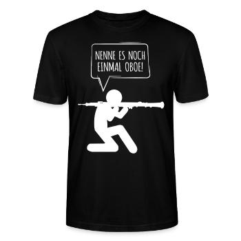 Oboe Nenne es Oboe nur noch einmal - Stanley/Stella Unisex Bio-T-Shirt CRAFTER - Schwarz - Vorne - Alina (178cm) & Michal (187cm)