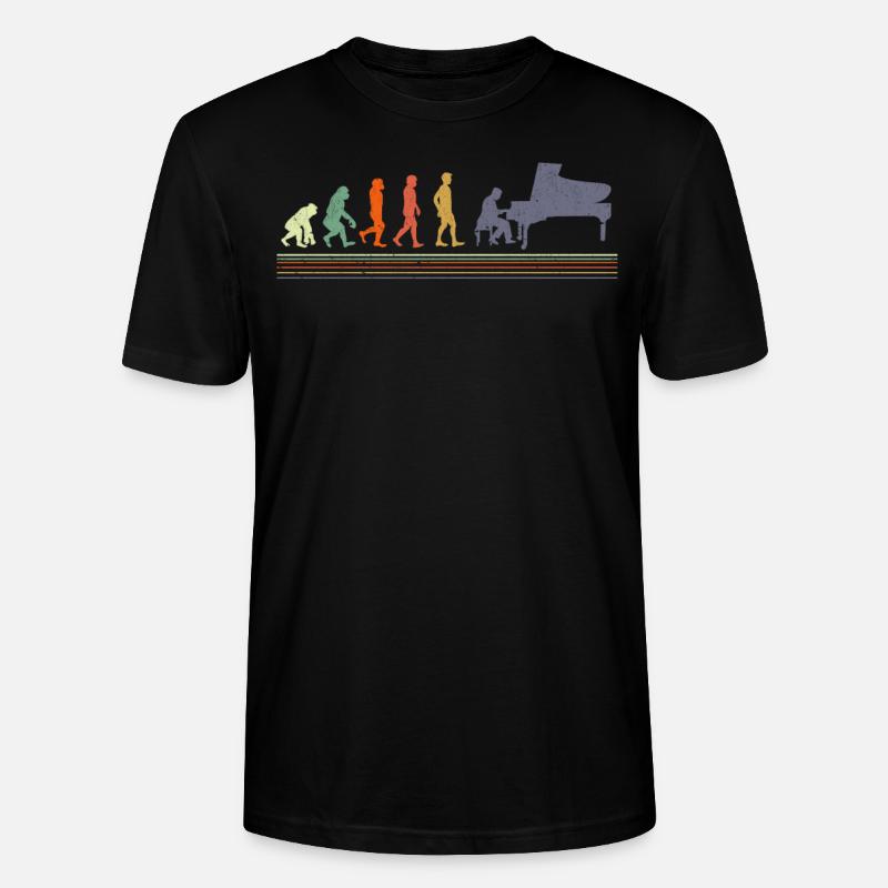 Klavierspieler Evolution Musiker - Stanley/Stella Unisex Bio-T-Shirt CRAFTER - Schwarz
