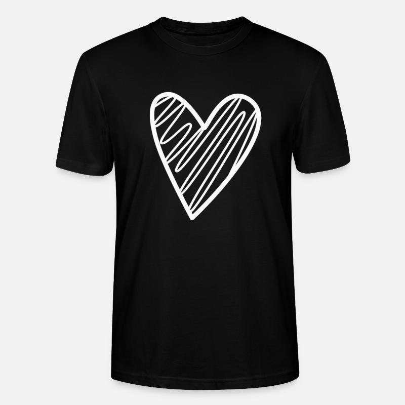 Weisses Herz Geschenkidee - Stanley/Stella Unisex Bio-T-Shirt CRAFTER - Schwarz