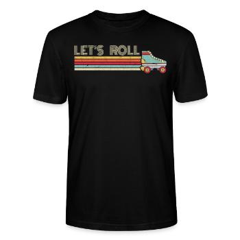Rollschuhlaufen, Skaten, Skater - Stanley/Stella Unisex Bio-T-Shirt CRAFTER - Schwarz - Vorne - Alina (178cm) & Michal (187cm)