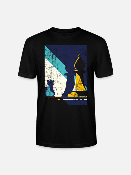 Retro Chess Player Gift - Stanley/Stella CRAFTER Unisex Organic T-Shirt - black