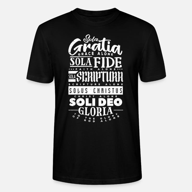 Sola Scriptura Citation chrétienne protestante - T-shirt bio CRAFTER Stanley Stella Unisexe - noir
