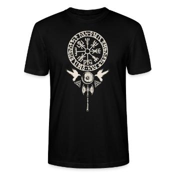 Wikinger Wikinger Nordmythologie - NORSE - Stanley/Stella Unisex Bio-T-Shirt CRAFTER - Schwarz - Vorne - Alina (178cm) & Michal (187cm)