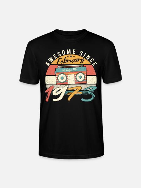 February 1973 Retro - Stanley/Stella CRAFTER Unisex Organic T-Shirt - black