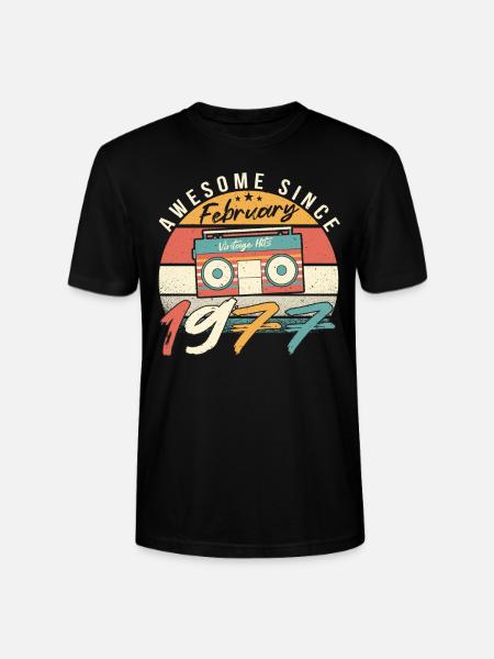 Février 1977 Rétro - T-shirt bio CRAFTER Stanley Stella Unisexe - noir