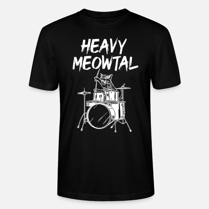 Heavy Meowtal Batteur Chat - T-shirt bio CRAFTER Stanley Stella Unisexe - noir