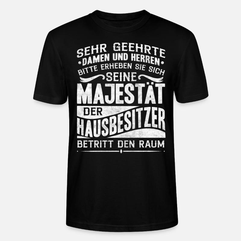 Hausbesitzer Geschenk, Häuslebauer - Stanley/Stella Unisex Bio-T-Shirt CRAFTER - Schwarz