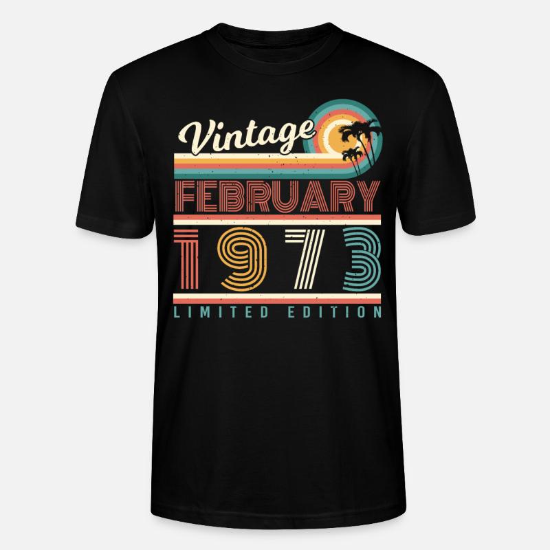 Février 1973 Retro Limited - T-shirt bio CRAFTER Stanley Stella Unisexe - noir