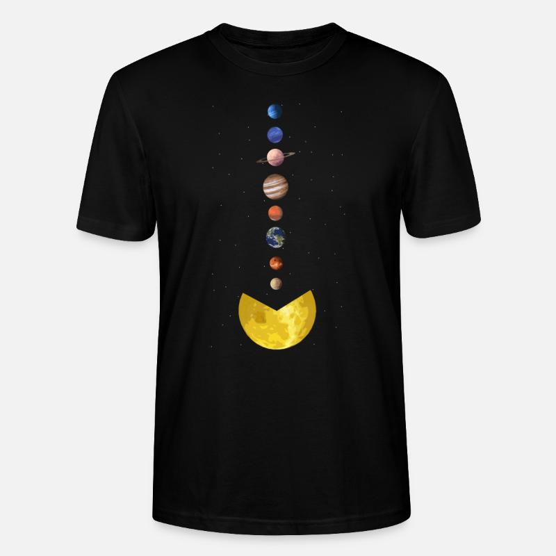 Sun-eating planets, solar system, planets - Stanley/Stella CRAFTER Unisex Organic T-Shirt - black