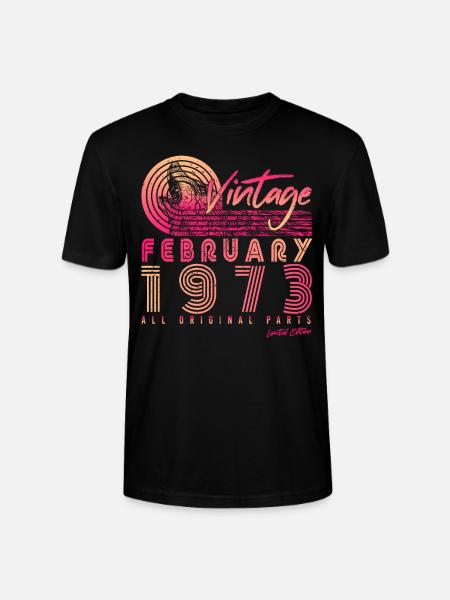1973 February Limited Retro - Stanley/Stella CRAFTER Unisex Organic T-Shirt - black