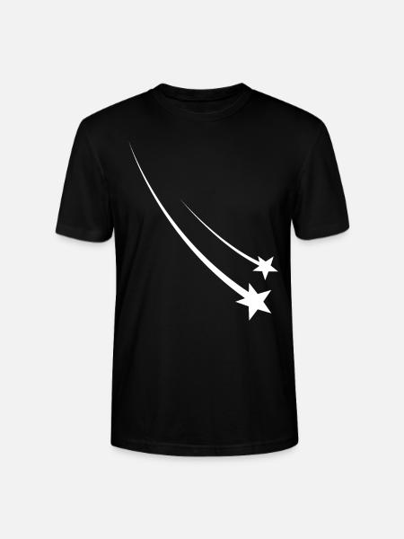 Shooting Stars White - Stanley/Stella CRAFTER Unisex Organic T-Shirt - black