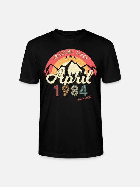 Né avril 1984 Millésime - T-shirt bio CRAFTER Stanley Stella Unisexe - noir