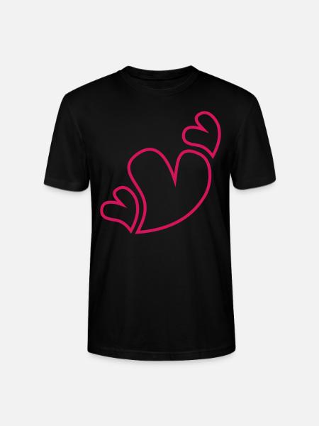 Three Red Hearts - Stanley/Stella CRAFTER Unisex Organic T-Shirt - black