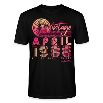 Born April 1988 - Stanley/Stella CRAFTER Unisex Organic T-Shirt - black - Front - Alina (178cm) & Michal (187cm)