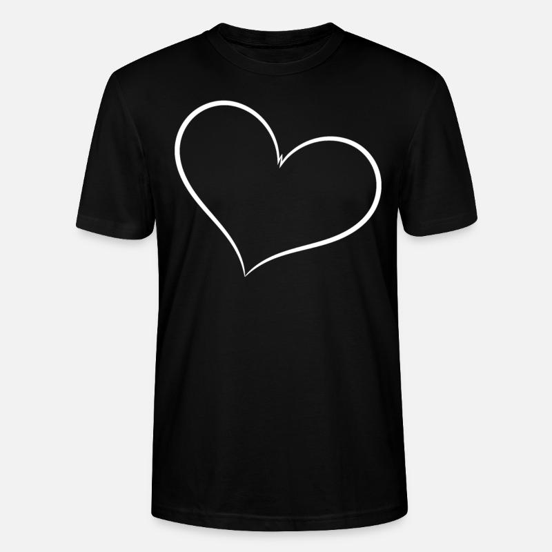Cœur Simple Blanc - T-shirt bio CRAFTER Stanley Stella Unisexe - noir